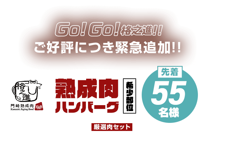 ご成約者様にもれなく!格之進 門崎熟成肉 熟成肉ハンバーグ（希少部位）20,000円相当厳選肉セットプレゼント