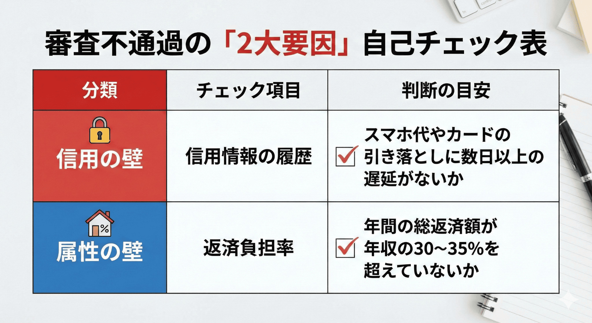 車のローン審査に通らない主な2つの理由と自己診断の進め方