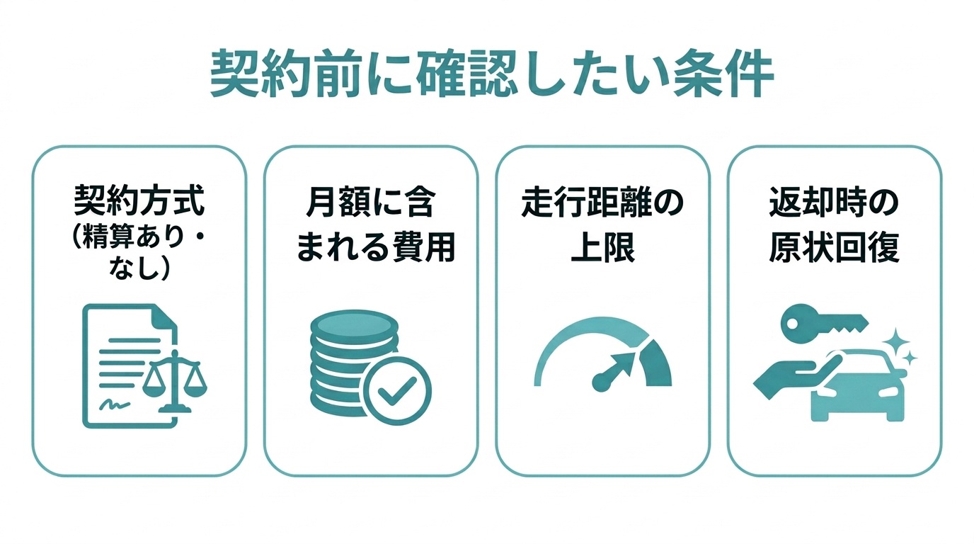 残価精算なしのカーリースで確認したい注意点