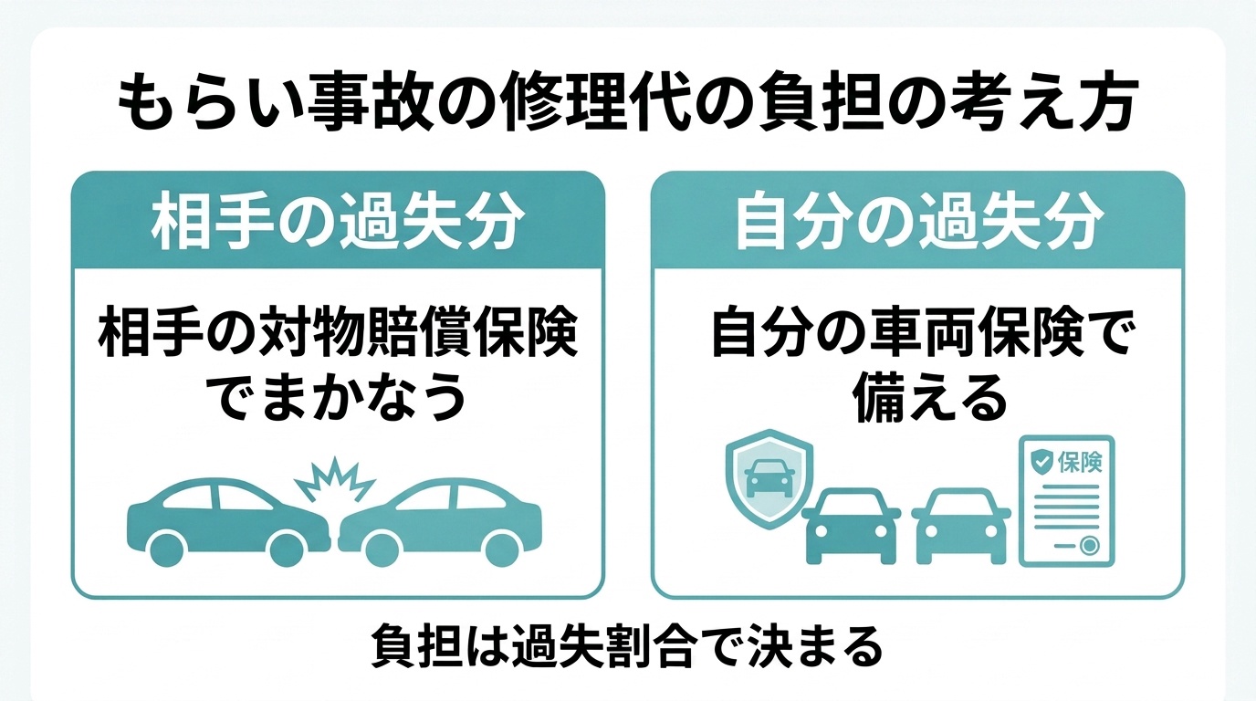 もらい事故の修理代は誰が負担する？