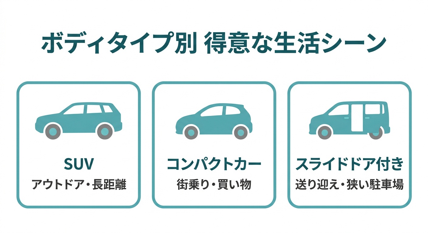 ボディタイプ別にみる「かっこよさ×実用性」の違い