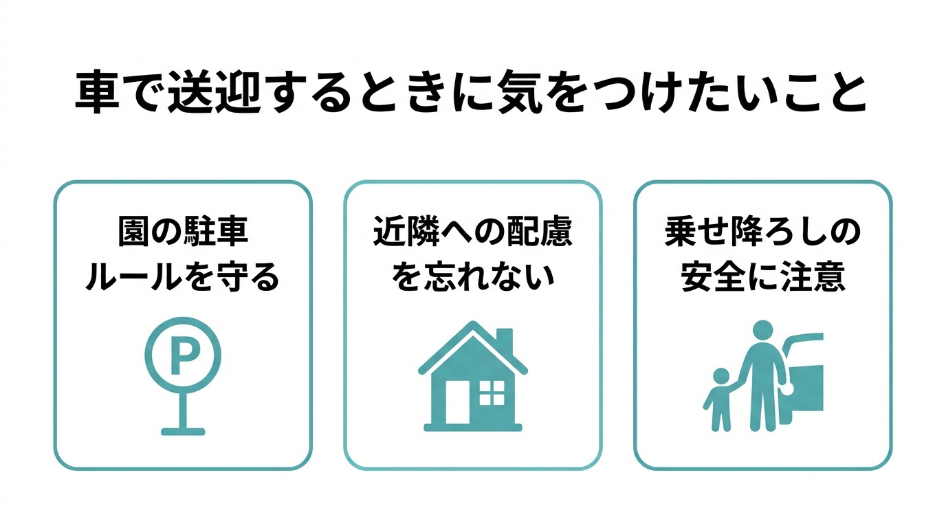 保育園へ車で送迎するときに気をつけたいこと