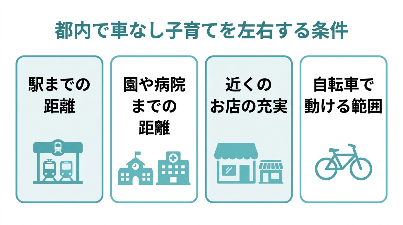 都内で車なしの子育ては可能?生活環境で変わる車の必要性