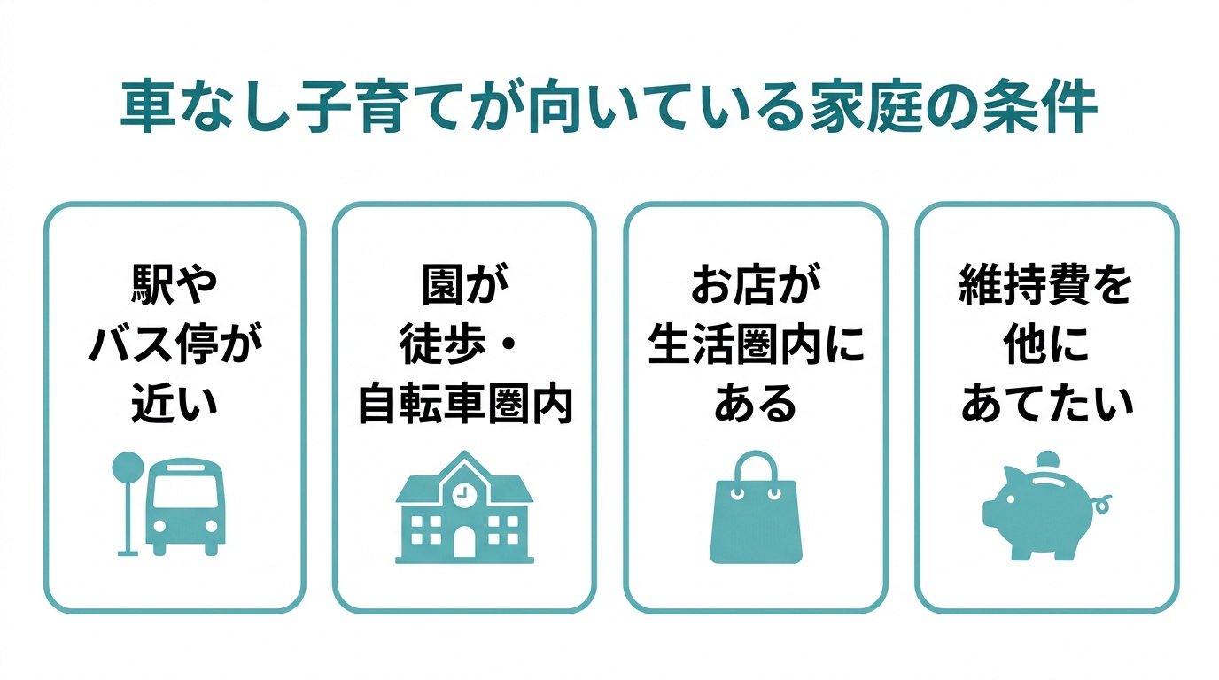 都内で車なしの子育てが向いている家庭・場面
