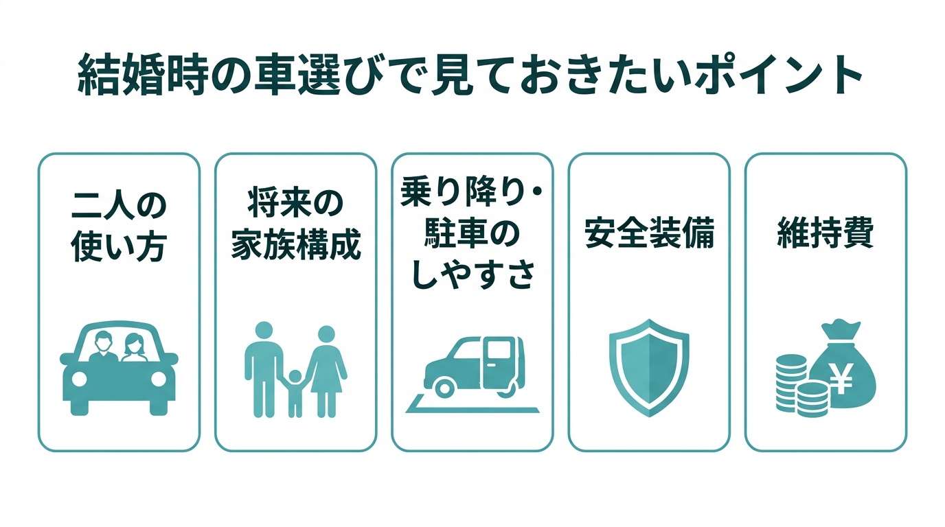 結婚時の車選びで見ておきたいポイント