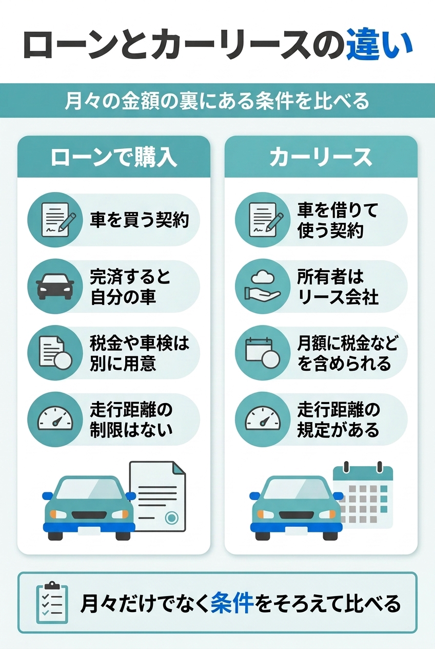 ローンとカーリースの違い