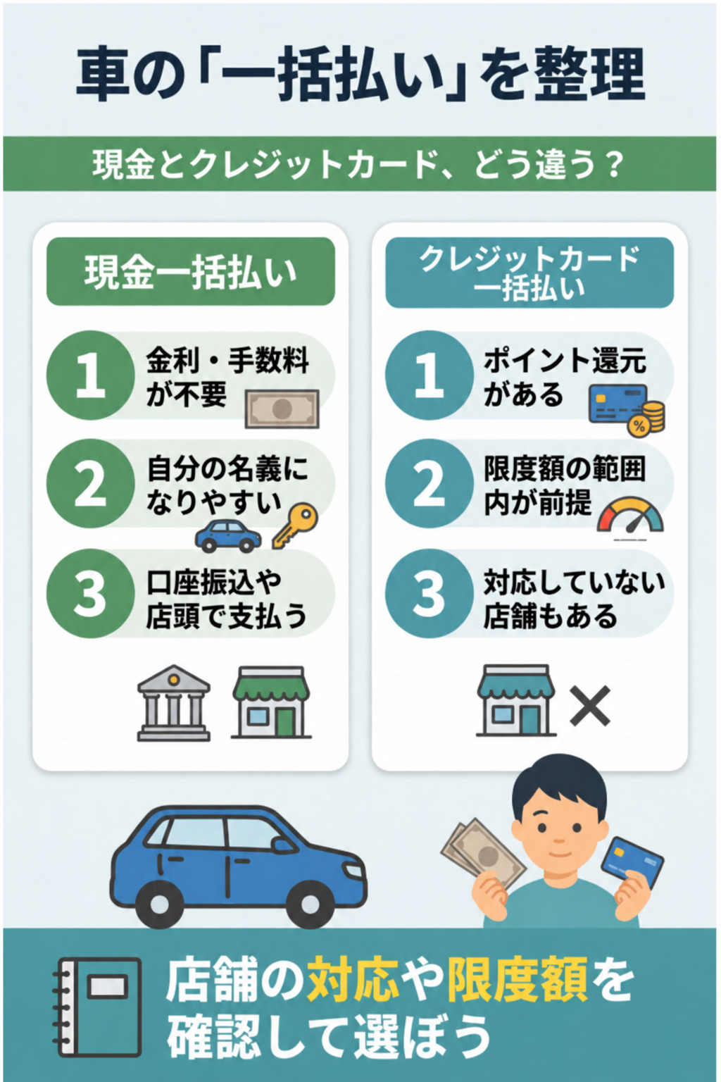一括払いとは?現金一括とクレジットカード一括の違い