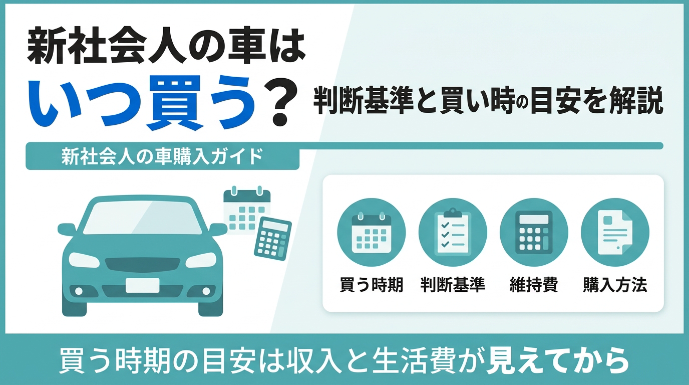 新社会人の車はいつ買う？判断基準と買い時の目安を解説
