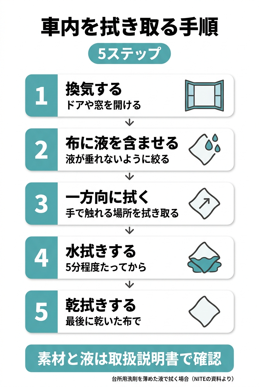 車内の消毒方法
