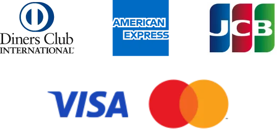 Diners Club、American Express、JCB、VISA、Mastercardのロゴ